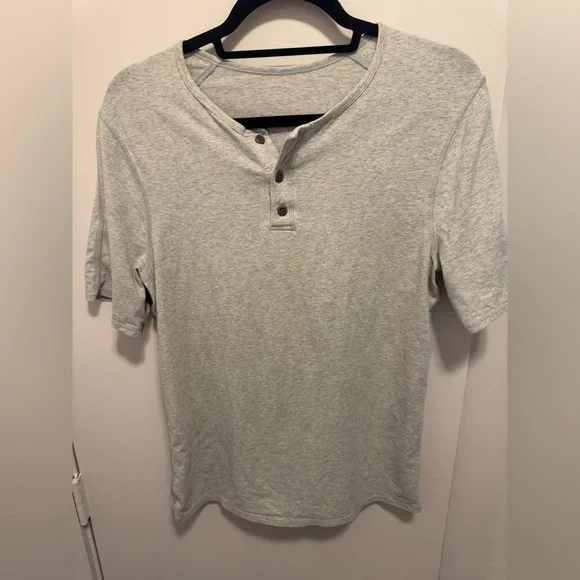 Lululemon Men’s Small 1/4 Button Up Cotton Jersey T Shirt Grey - Picture 3 of 8